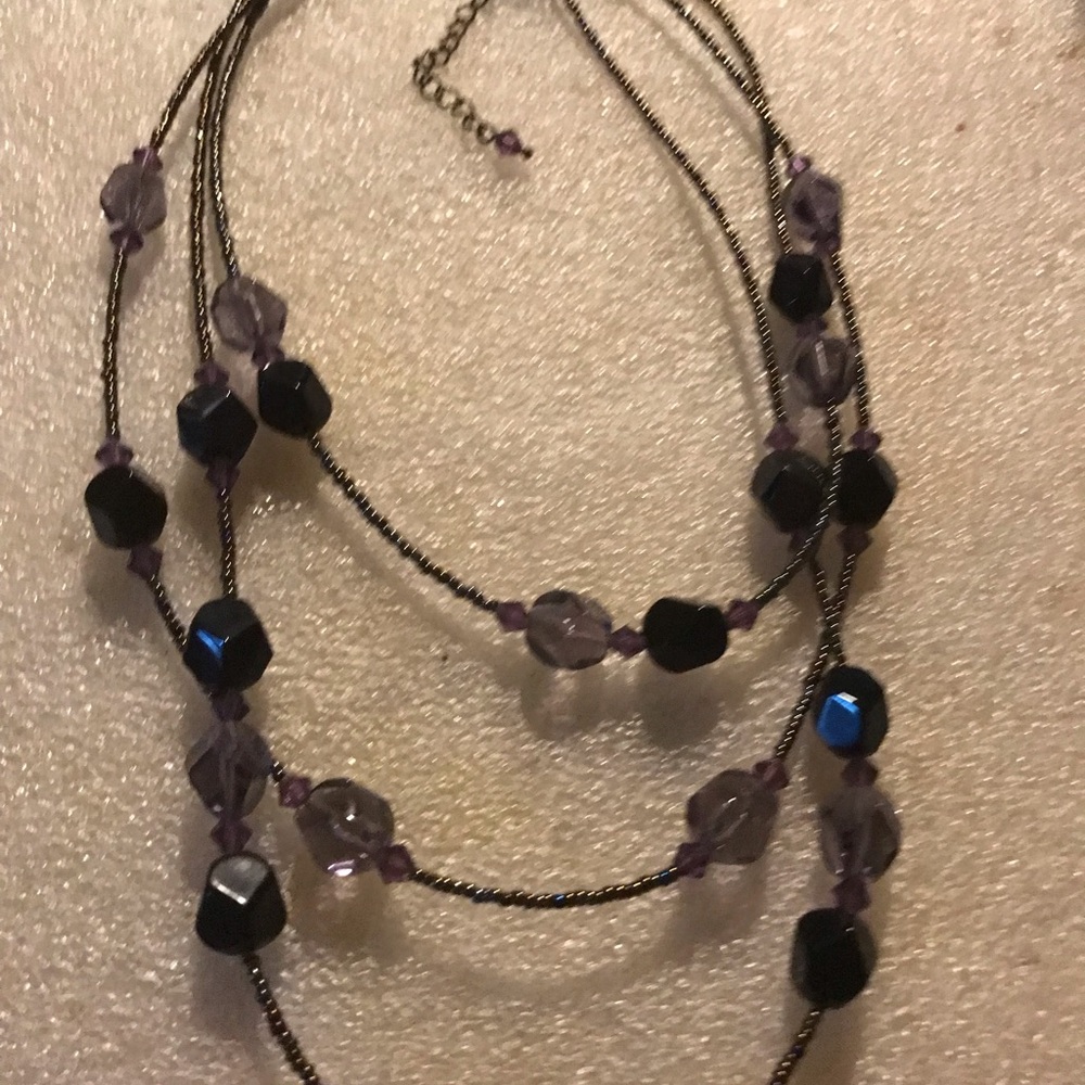 Multi-Strand Purple Beaded Women's Necklace